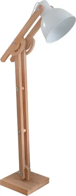 Produktbild von Stehlampe BELFORD natur weiß aus Holz und Metall Gelenkarmlampe Strandhaus
