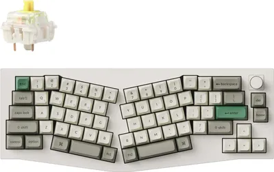 Produktbild von Keychron Q8 Max QMK/VIA Kabellose Mechanische Tastatur, Hot-Swap, RGB, QWERTY US, Knob, Shell White, Gateron Jupiter Banana - Q8M-P4
