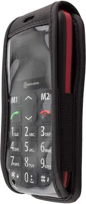 Immagine prodotto di caseroxx custodia in pelle con clip da cintura compatibile con Amplicomms PowerTel M6350 in vera pelle, custodia con clip da cintura e finestra di visualizzazione