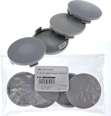 Produktbild von 4X 60mm Nabenkappen Felgen Deckel Kappen Grau Gewölbt kompatibel mit Alutec Rial Anzio