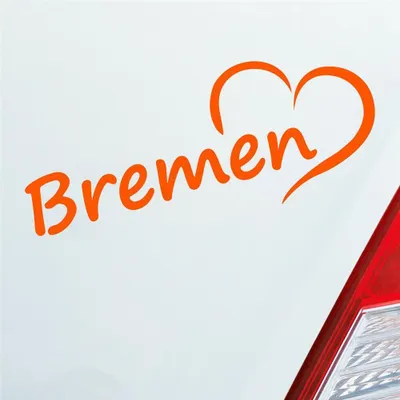 Produktbild von Auto Aufkleber Hansestadt Bremen Herz Stadt City Love Liebe 20x8 cm Orange Sticker Heckscheibenaufkleber