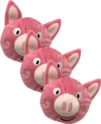 Produktbild von Aumüller Katzenspielkissen Schweinchen Peggy, 3er Set - Katzenspielzeug mit Baldrianfüllung