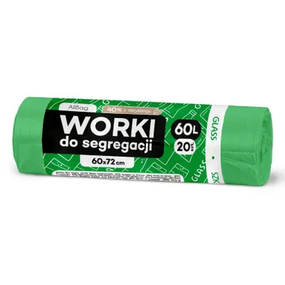 Obrázok produktu pre Vrecia na odpad sklo 60 l Allbag – recyklované vrecia na odpad na triedenie skla, odolné