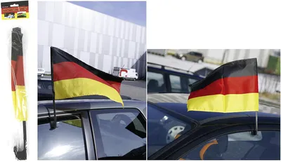 Produktbild von Michel Toys Autofahne Deutschland Fussball-Fanartikel schwarz-rot-gelb 45x28cm