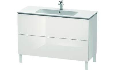 Produktbild von Waschtischunterbau L-CUBE 1220x481x704mm weiß hochglanz weiß hochglanz