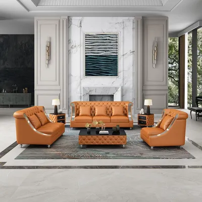Image de Designer Canapé trois places Canapé rembourré Assise 3 places Cuir Tissu Design Canapés