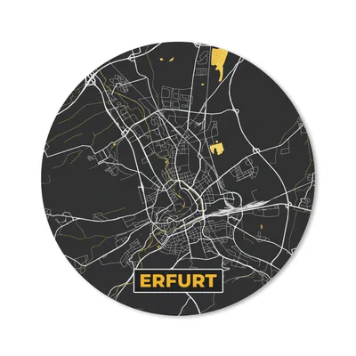 Produktbild von MuchoWow® Mauspad Mousepad Erfurt - Gold - Deutschland - Karte - Stadtplan 20x20 cm - Mousepads - Maus Mat - Pad - Mausunterlage - Schreibtischmatte