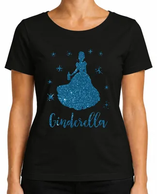 Produktbild von Ginderella Gin Prinzessin Lustig Party Alkohol Mädelsabend Märchen Damen T-Shirt, Schwarz, S
