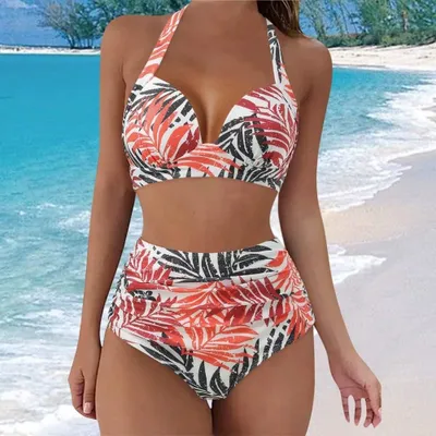 Productafbeelding van Badpakken Dames 2 Stuks - Halter Hoge Taille Tankini