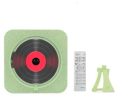Immagine prodotto di Lettore CD - Portatile - Bluetooth 5.0, radio FM, USB/TF, altoparlante integrato, ricaricabile, timer di accensione/spegnimento - Verde