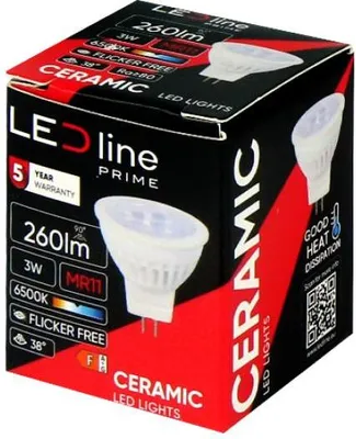 Produktbild von LED-line PRIME LED GU4 MR11 3W Reflektor 330lm 38° Keramik10-14V AC/DC Kaltweiß 6500K