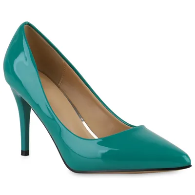 Produktbild von Mytrendshoe Damen Spitze Pumps Elegante Abendschuhe Stiletto High Heels 833509, Farbe: Moosgrün, Größe: 41