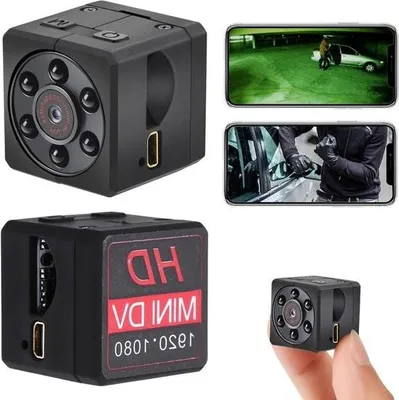 Produktbild von Mini-Spionagekamera mit Full HD 1080p-Video, Nachtsicht und Bewegungsmelder – funktioniert ohne WLAN – inklusive 32 GB SD-Karte