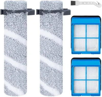 Produktbild von Ersatz-Bürstenrollen und Filter-Set - Geeignet für drahtlose Staubsauger - Set aus 2