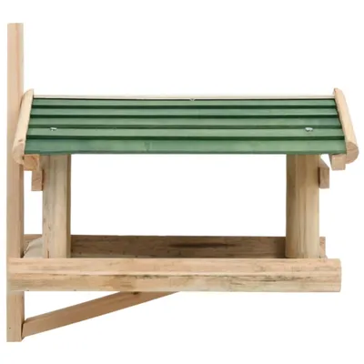 Image de vidaXL Mangeoire pour oiseaux en bois massif 35x29,5x21 cm