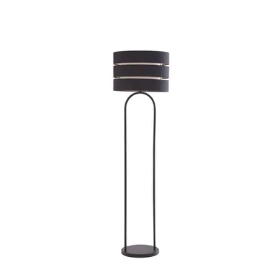 Produktbild von Lindby Stehleuchte Tsomo, Ø 40 cm, schwarz, Stoff, E27