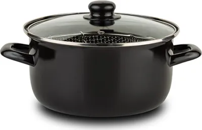 Image de NAVA Marmite en émail avec tamis pour friture - 4l