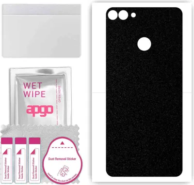 Produktbild von apgo Rückseite Schutzfolie, Skin, kompatibel mit Huawei Y9 (2018), Hinten Displayschutzfolie aus Vinylfolie, kratzfest, einfache Montage - Mattschwarz
