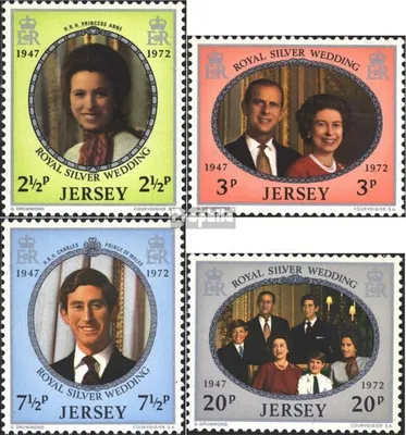 Produktbild von Briefmarken GB - Jersey 1972 Mi 73-76 (kompl.Ausg.) postfrisch Silberhochzeit