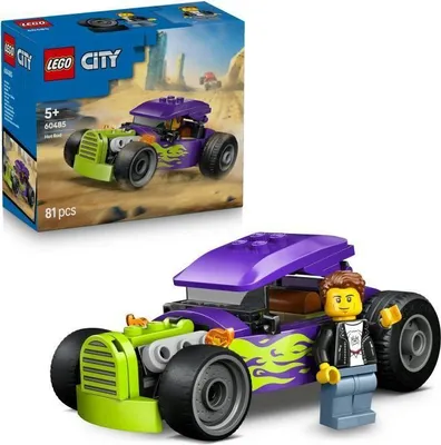 Produktbild von LEGO City Hot Rod Rennwagen 60485, Bauspielzeug, Inklusive Minifigur, Fördert Feinmotorik, Geschenk ab 5 Jahren