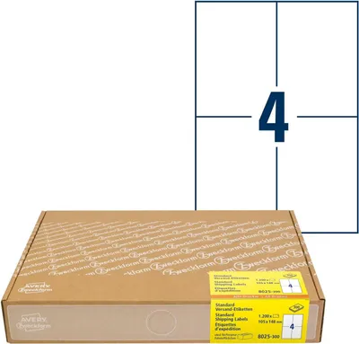 Image de AVERY Zweckform 8025-300 Étiquettes d'expédition AVERY Zweckform, 105 x 148 mm, blanc