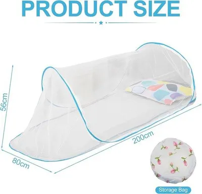 Produktbild von Famanu Klappbares Moskitonetz für Einzelbett - Pop-up Insektenschutz für Reisen und Camping