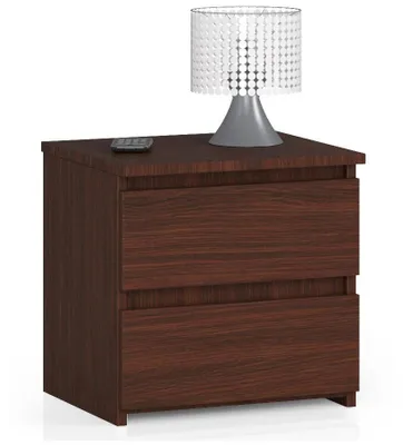 Produktbild von Nachttisch – Beistelltisch – Nachtschrank – 2 Schubladen – Dunkelbraun – 40 x 40 x 35 cm – Praktischer Nachttisch mit 2 Schubladen