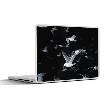 Produktbild von MuchoWow® Laptop Aufkleber Sticker Cover Vogel - Schwarz - Schwarm 40x30 cm - Laptop Dekoration - Selbstklebend