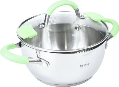Image de Casserole Fissman-Charlotte, 20 x 10 cm, 2,5 l, argent/vert, acier inoxydable