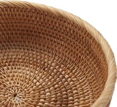Produktbild von Organizer für den Esszimmertisch - Set aus 3 Stücken - handgewebte Rattan-Schalen