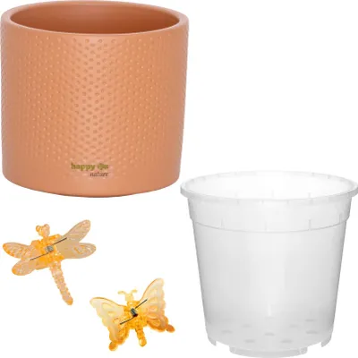 Produktbild von Set für Orchideen Keramik Blumentopf Toscana terracotta Ø 13.5 cm H 12.5 cm