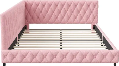 Produktbild von CDGlobal Polsterbett 140x200 mit LED und USB-Anschluss, Bettgestell mit Lattenrost,Tagesbett Schlafsofa Samtstoff Bettsofa Gästebett Jugendbett