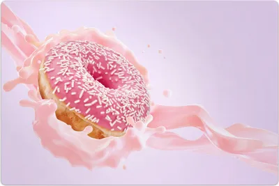 Produktbild von Küchenmatte 140x210 cm Vinylmatte Bodenmatte Dekoration - süßer Donut Joghurt