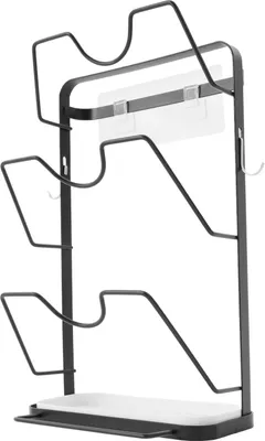 Image de Support de couvercle de casserole pour montage mural pour cuisine Noir max 20kg