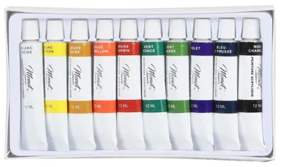 Obrázok produktu pre DOCHTMANN Akrylové farby, umielecká sada, 10 x 12 ml