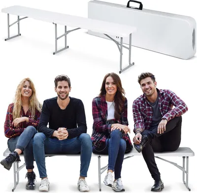 Produktbild von Klappbare Catering-Gartenbank 180 cm Plonos weiß