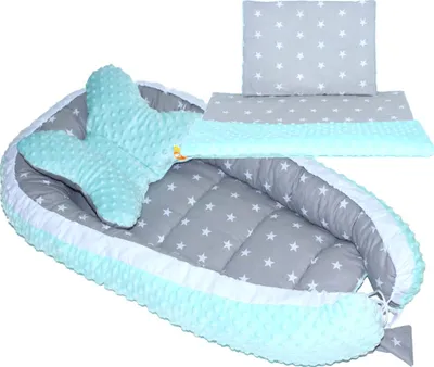 Produktbild von Baby MINKY Nestchen Kokon Kuschelnest Reisebett 2-seitig Kissen Decke Schmetterling Kissen - 4T- 22