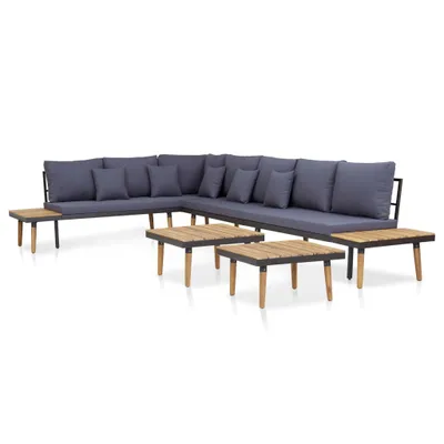Produktbild von vidaXL Garten-Lounge-Set 7-Sitzer mit Kissen Massivholz Akazie