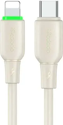Produktbild von MCDODO Ladegert USB-C Blitz Schnelles Ladekabel fr iPhone, 1M, Gefhrt, Beige