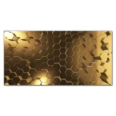 Produktbild von Coloray - Bild aus Glas - 120x60 cm - wanddekoration wohnzimmer glasblock mit bild gehärtetes Glas Dekoration Küche - Hexagone