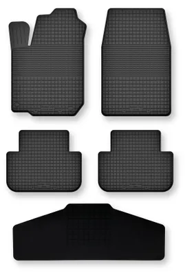 Image de Tapis de sol en caoutchouc + tunnel pour Toyota RAV4 IV 2013-2019 (SUV) – 5 pièces, noirs, semi-universel, adapté
