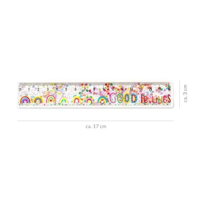 Immagine prodotto di TRENDHAUS GOOD FEELINGS righelli glitterati 16cm arcobaleno