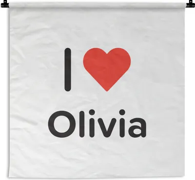 Produktbild von MuchoWow® Wandteppich Wandbehang Ich liebe - Olivia - Mädchen 150x150 cm Tapisserie Dekoration Wandtuch - Wohnaccessoires - Modernes