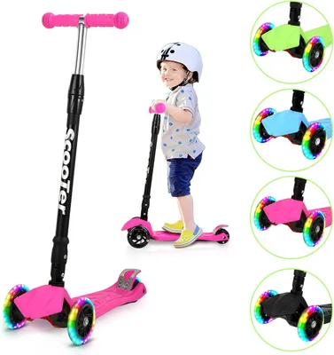 Produktbild von Famanu Kinderstep mit 3 LED-Leuchten, faltbar und höhenverstellbar - für Kinder ab 4 Jahren