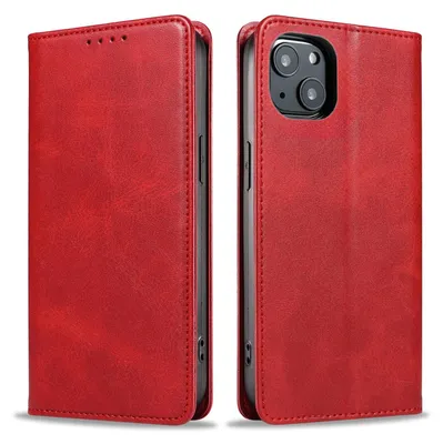 Produktbild von Handyhülle für Apple iPhone 15 Kunstleder Flip Cover Hülle Klapphülle Case Kartenfach Farbe: Rot