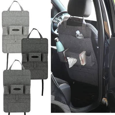 Produktbild von Auto Organizer Rücksitz aus Filz – Rückenlehnenschutz mit Fächern, Aufbewahrungssystem für Auto Rückbank, Sitzschutz & Ordnungssystem für Kinder