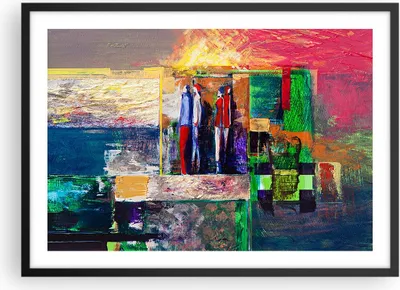 Produktbild von Gerahmtes Poster - Schwarzer Rahmen - Abstraktion modern - 70x50 cm - Wand Bild - Wanddeko - Wandbilder - Kunstposter - Wandposter - Bilderrahmen - Bilder - Kunstdruck - Wandbild - P2BAA70x50-3670
