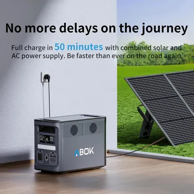 Produktbild von Tragbare Powerstation - Ark2000 Solargenerator - 2000W Notstromversorgung - 1536Wh LiFePO4 Akku - 4000+ Ladezyklen - Haus Backup & Camping - EU-Steckdose