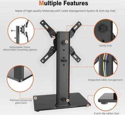 Produktbild von Famanu TV Stand Universell drehbar für 19 bis 39 Zoll Fernseher - Höhenverstellbar und bis 35 kg Tragkraft