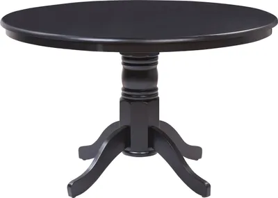 Produktbild von BELIANI Esstisch Schwarz MDF-Tischplatte Rund ø 120 cm mit Holzbeinen Mittelfuß für 4 Personen Skandi Modern Landhausstil Esszimmer Ausstattung Möbel